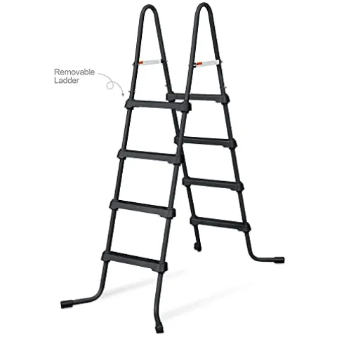 Funsicle Oasis Designer Above Ground Swimming Pool Set Dark Herringbone Gray