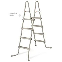 Funsicle Oasis Designer Rectangular Frame Pool Set Brown Basket