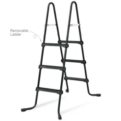 Funsicle Oasis Designer Rectangular Above Ground Pool Set Dark Herringbone Gray