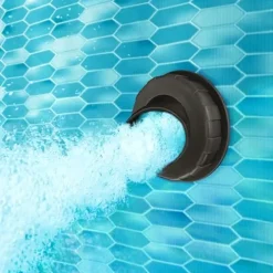 Funsicle Oasis Designer Rectangular Above Ground Pool with Accessories Dark Herringbone Gray