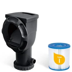 Funsicle Oasis Oval Above Ground Pool with Filter Pump, Cartridge, and Ladder Dark Herringbone