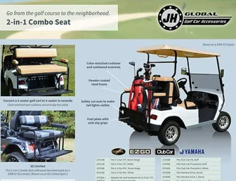 3G 2 in 1 Combo Seat Kit & Golf Bag Carrier White