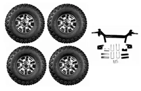 3G 5″ Lift Kit Combo for EZGO TXT Electric Golf Carts 2002-2010 with 10″ Wolverine