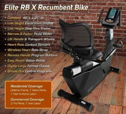 3G Cardio Elite RB Exercise Bike Recumbent Commercial Grade Gray/Silver