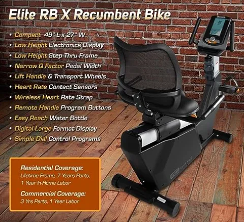 3G Cardio Elite RB Exercise Bike Recumbent Commercial Grade Gray/Silver
