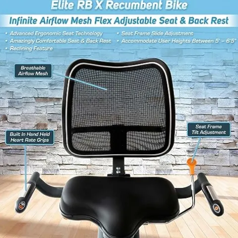 3G Cardio Elite RB Exercise Bike Recumbent Commercial Grade Gray/Silver