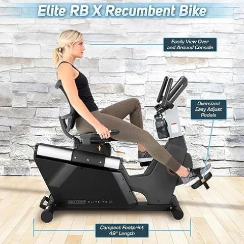 3G Cardio Elite RB Exercise Bike Recumbent Commercial Grade Gray/Silver
