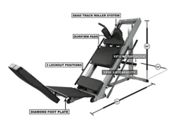 G FASHION STYLE Leg Press and Hack Squat Machine for Lower Body Weight Training, 1,000 lb Weight Capacity, Home and Commercial Gym, Grey – Black