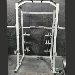 G FASHION STYLE Smith Machine with Linear Bearings and 7° Angle Barbell Silver Gray