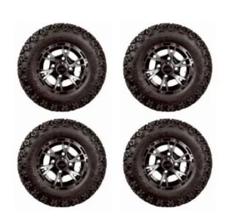 3G Lift Kit Combo with 10″ Flash Wheels and Tires for Club Car DS Golf Carts 2004+