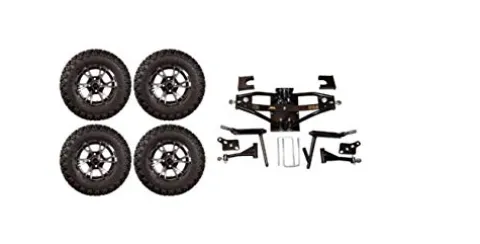 3G Lift Kit Combo with 12″ Flash Wheels for Club Car DS Golf Carts 1984-2003