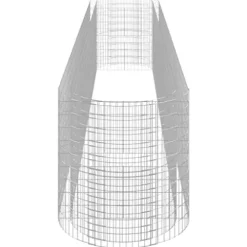 Gabion Raised Bed Galvanized Iron 236.2″x39.4″x39.4″ with Self-Watering Ceramic Flower Pots in White and Black