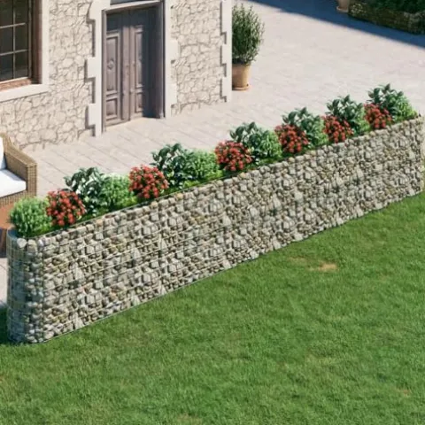 Gabion Raised Bed Galvanized Iron 240.2″x19.7″x39.4″ for Outdoor Plants – White, Black, Other