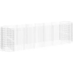 Gabion Raised Bed Galvanized Iron 157.5″x39.4″x39.4″ for Outdoor Plants White Black Other