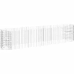 Gabion Raised Bed Galvanized Iron 196.9″x39.4″x39.4″ for Outdoor Plants White/Black/Other