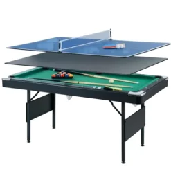 Gao Bao Long 5.5-Foot 3-in-1 Portable Folding Pool Table Blue