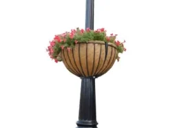 Garden Artisans 25 in Lamppost Hayrack with Molded Coco Liner – 2 Pack Black Brown