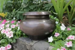 Garden Artisans ‘Arzu’ Brass Urn Planter 24 Inch Diameter Brass Bronze Finish