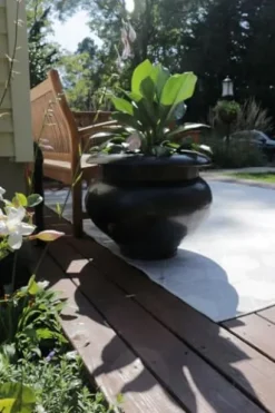 Garden Artisans ‘Arzu’ Brass Urn Planter 24 Inch Diameter Brass Bronze Finish