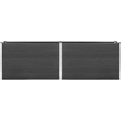 Garden Raised Bed WPC 78.7″x39.4″x35.8″ Gray & Self-Watering Ceramic Flower Pot White/Black/Other