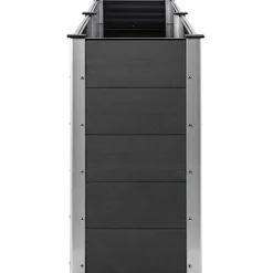 Garden Raised Bed WPC 78.7″x39.4″x35.8″ Gray & Self-Watering Ceramic Flower Pot White/Black/Other