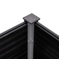 Garden Raised Bed WPC 78.7″x39.4″x35.8″ Gray & Self-Watering Ceramic Flower Pot White/Black/Other