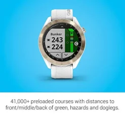 Garmin Approach S40 Golf Smartwatch Light Gold/White