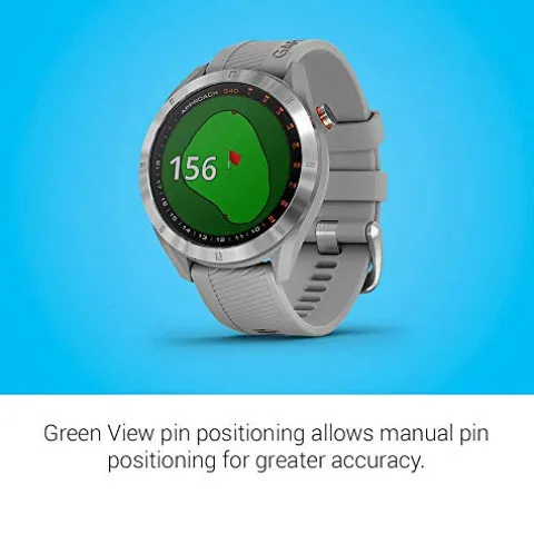 Garmin Approach S40 GPS Golf Smartwatch Stainless Steel with Powder Gray Band
