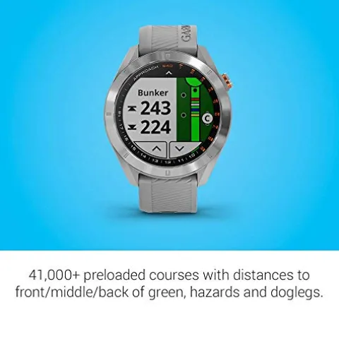 Garmin Approach S40 GPS Golf Smartwatch Stainless Steel with Powder Gray Band