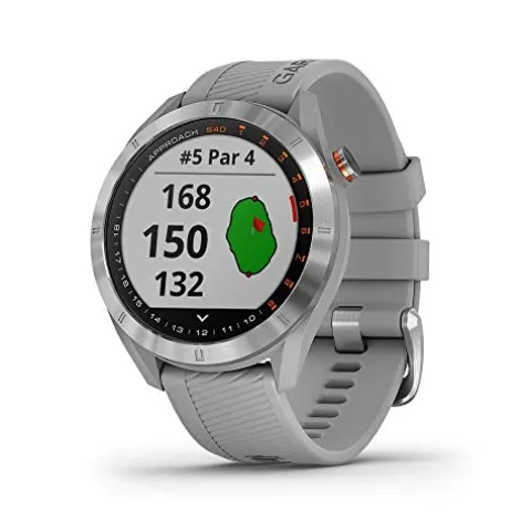 Garmin Approach S40 GPS Golf Smartwatch Stainless Steel with Powder Gray Band