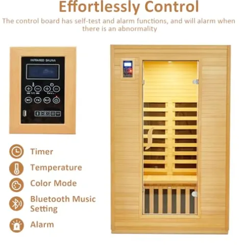 Garvee 2024 Upgrade 2 Person Infrared Sauna Wood
