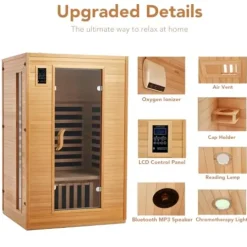 Garvee 2024 Upgrade 2 Person Infrared Sauna Wood
