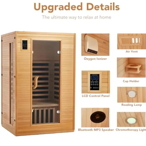 Garvee 2024 Upgrade 2 Person Infrared Sauna Wood