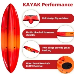 Garvee Fishing Kayaks 9.38FT Sit on Top Kayak for Adults with Paddle Sunset