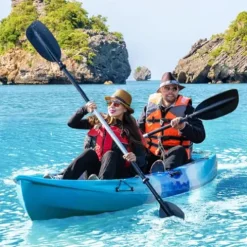 Garvee Fishing Kayaks 12.4FT 2 Person Sit on Top Kayak for Adults Blue Camo