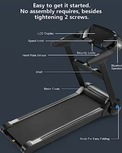 GARVEE Folding Treadmill 4.0 HP Black