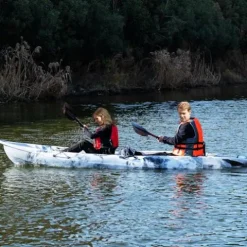 Garvee 12.4FT 2-Person Fishing Kayak with Paddle Black White