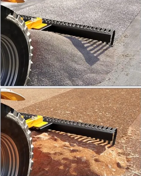 Garvee 60-Inch Landscape Rake for Tractor, Hard Body 3 Point Rake for Lawn Leveling and Gardening, Yellow/Black