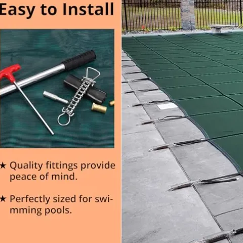 GARVEE Pool Safety Cover Green Mesh Fits 18x36ft Inground Pool