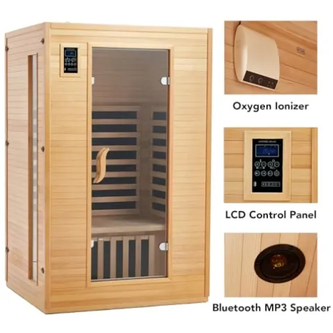 GarveeLife 2024 Upgrade 2 Person Infrared Sauna Wood