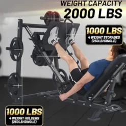 GarveeLife Adjustable Leg Press Machine Black