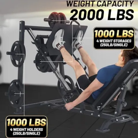 GarveeLife Adjustable Leg Press Machine Black