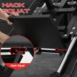GarveeLife Leg Press Hack Squat Machine Adjustable 2-in-1 Black