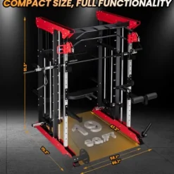 GarveeLife Power Cage Smith Machine Red