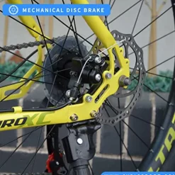 Generic 26 Inch Mountain Bike Men’s Fat Tire Bicycle 26-Inch Wheels 3-Inch Wide Tire 7-Speed Steel Frame Double Disc Brake Yellow