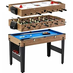 Generic 48″ Indoor Combo Game Table 3 in 1 Brown
