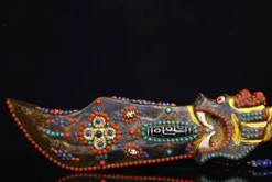 Generic 17″ Tibetan Temple Meteorite Mosaic Gem Dzi Beads Sword Amulet