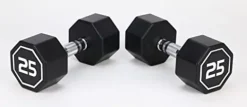 Generic Apollo Odorless Octagon Rubber Dumbbell Set 5lb-30lb 6 Pairs Total 210 lb Dumbbell with Rack Black