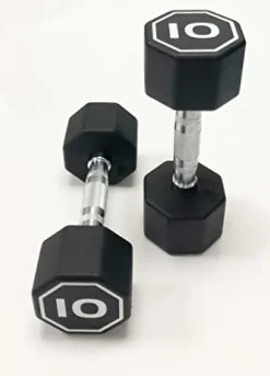 Generic Apollo Odorless Octagon Rubber Dumbbell Set 5lb-30lb 6 Pairs Total 210 lb Dumbbell with Rack Black