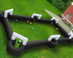 Generic Giant Inflatable Soccer Pool Table Football Pitch Billiards Game Black+White